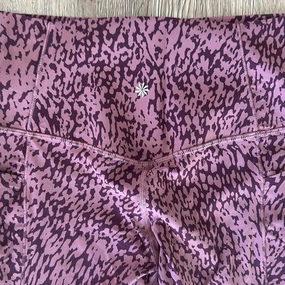 Athleta Salutation Stash 7/8 Leggings Magenta Print Size M High Rise - Picture 5 of 6